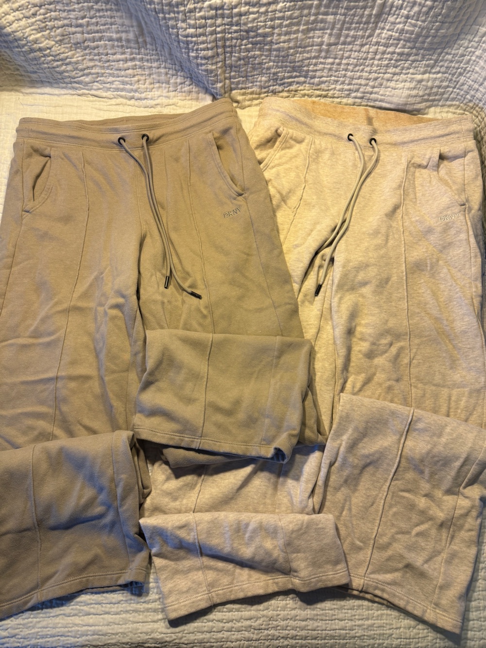 DKNY Women’s Drawstring Sweatpants- Neutral Tones. Size small.